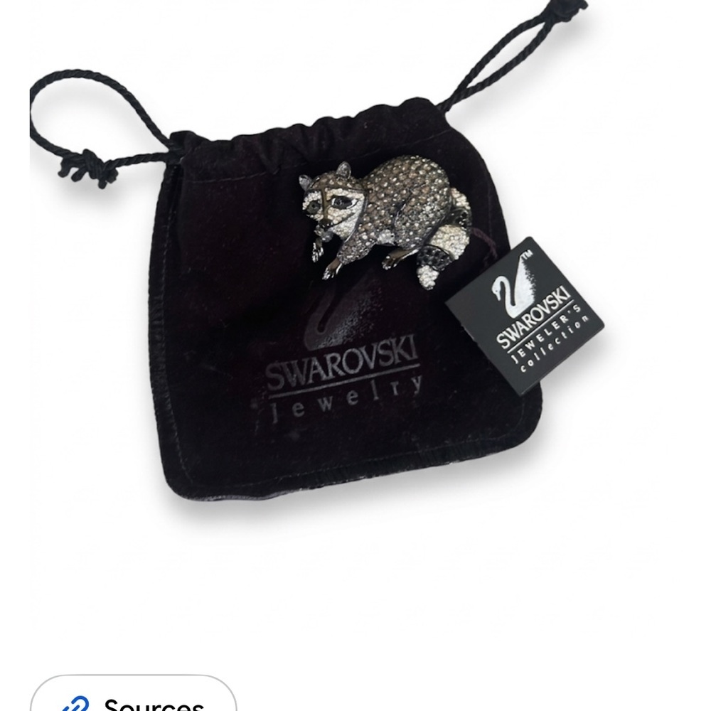 VINTAGE 90s Swarovski Jeweler's Collection Raccoon Brooch New With Tags!